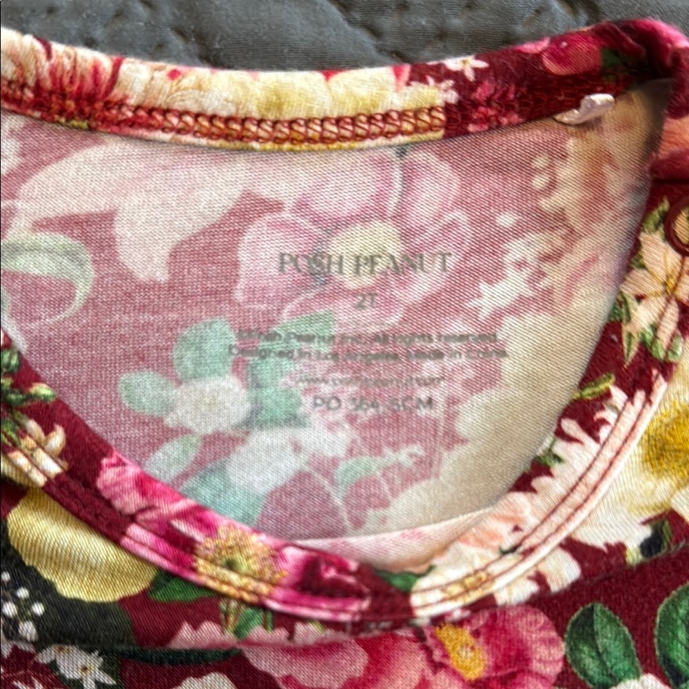 Posh Peanut Bamboo Floral Long Sleeve Toddler Top - Picture 3 of 6